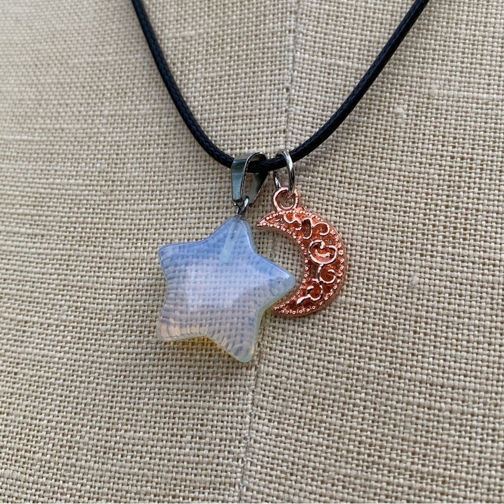 Handmade Moonstone Star Stone Amulet with Sun Charm - Picture 10 of 11